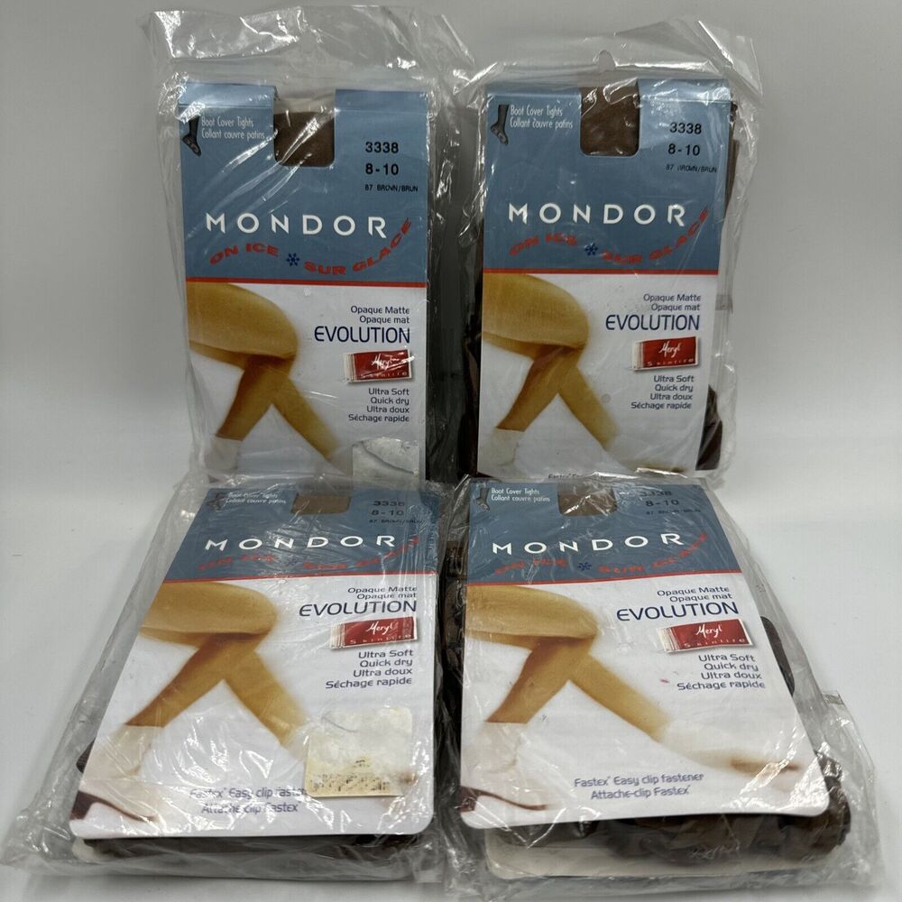 Mondor Lot Of 4Girls Evolution Figure Skating Tights Size 8-10, (3338)